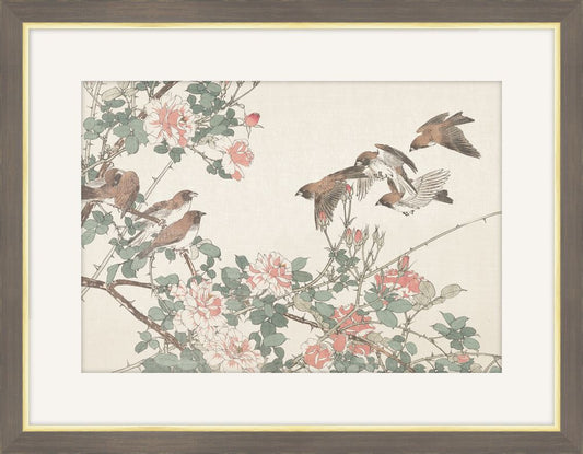 Flowers in art,ﾊBirds  VIII