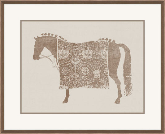 Linen Horse in Beige and Chesnut