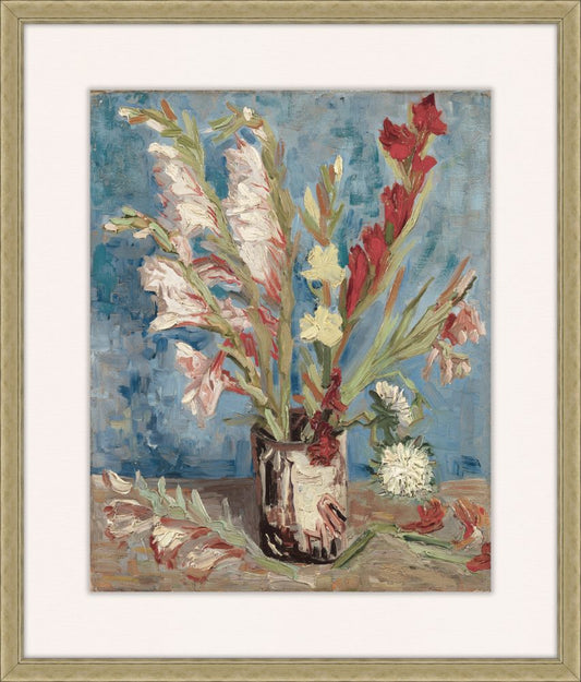 Vase with Gladioli and Chinese Asters by Vincent Van Gogh, 1886