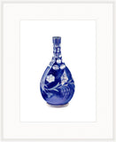 Cobalt Glass with Flowers