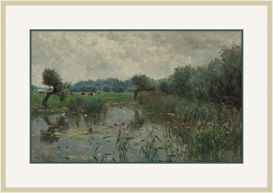 Water Meadows on the River IJssel, Willem Roelofs , 1870 - 1897