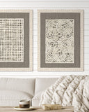 Amate Bark Cream Circles on Flax Linen