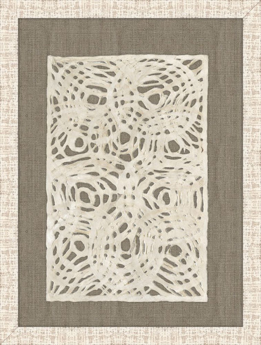 Amate Bark Cream Circles on Flax Linen