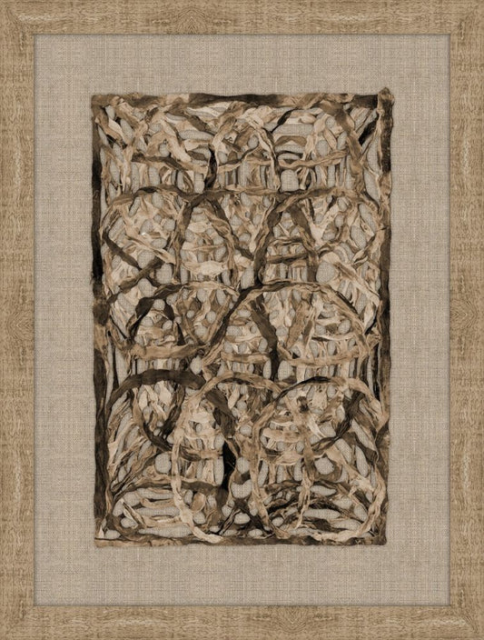 Amate Bark Marble Circles on Natural Linen