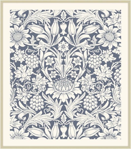 William Morris Flower Garden in Williamsburg Blue