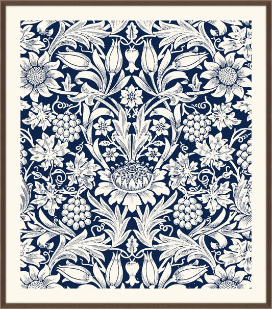 William Morris Flower Garden in Midnight