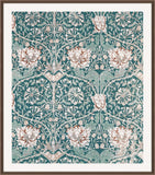 William Morris Honeysuckle in Forrest Green and Beige
