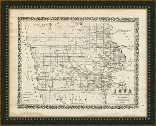 MAP OF IOWA, 1855
