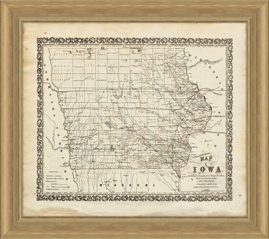 IOWA ON ANTIQUE PAPER