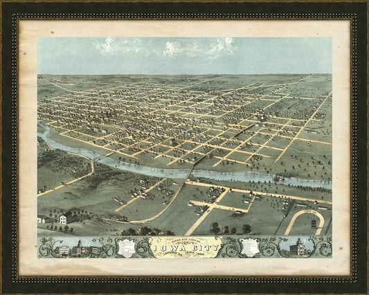 BIRD'S-EYE-VIEW OF IOWA CITY , 1968 MED
