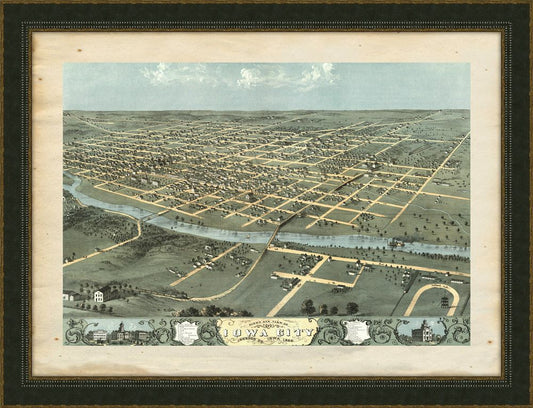 BIRD'S-EYE-VIEW OF IOWA CITY  1968  SM