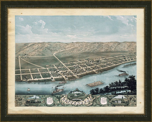 BIRD'S-EYE-VIEW OF GUTTENBERG, CLAYTON COUNTY, IOWA 1869