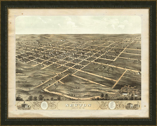 BIRD'S-EYE-VIEW OF NEWTON, JASPER CO., IOWA 1868