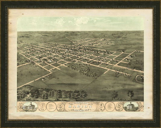 BIRD'S-EYE-VIEW OF THE CITY OF MARION, LINN CO., IOWA 1868