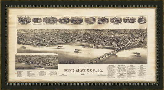 PERSPECTIVE MAP OF FORT MADISON, IA. 1889