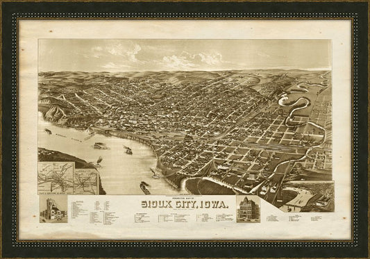 PERSPECTIVE MAP OF SIOUX CITY, IOWA. 1888