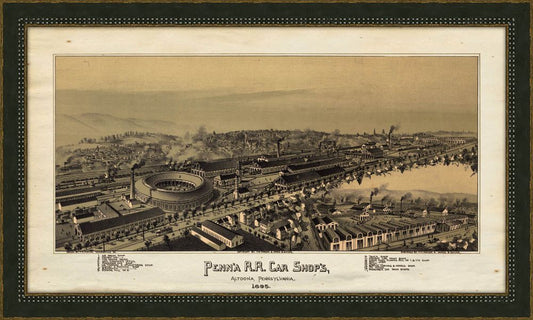 ALTOONA, PA RR CAR SHOPS, 1895