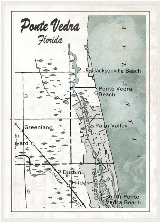 Vedra Beach Aqua and White