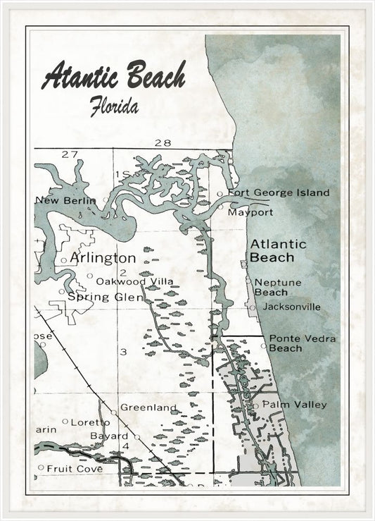 Atlantic Beach Aqua and White