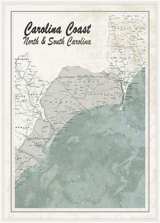 Carolina Coast Aqua and White