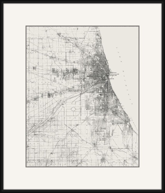 Plan of Chicago 1966, Lake Michigan -BW