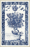 Blue Floral Chinoiserie Bouquet II with Champagne Frame
