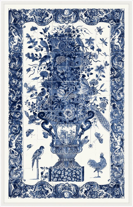 Blue Floral Chinoiserie Bouquet I