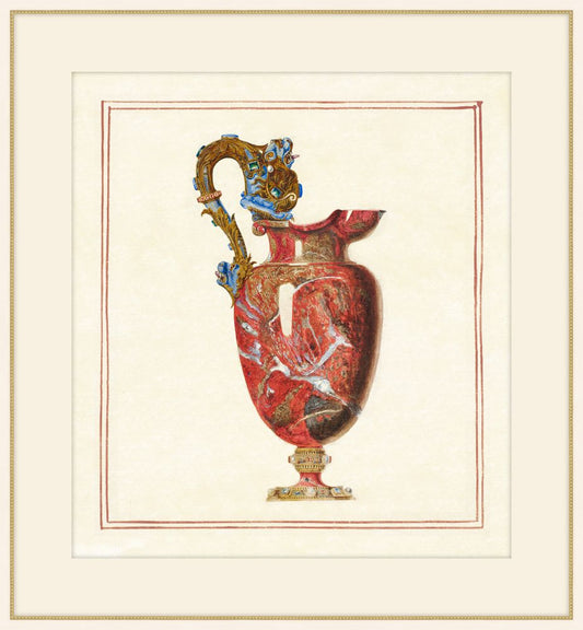 Stone Ewer with Ornate Handle