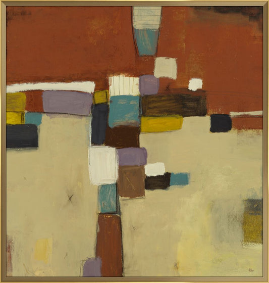 Brown Teal Cream Squares