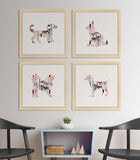 Patterned Pups Pink - Set of 4