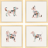 Patterned Pups Pink - Set of 4