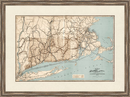 Map of the Railroads of Connecticut, 1898