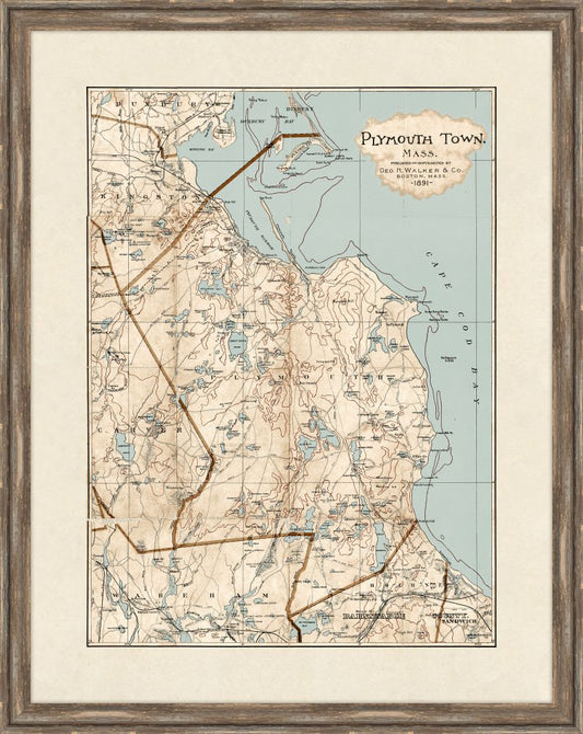 Map of Plymouth Town, MA, 1891