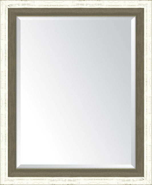 French White And Farmhouse Brown Mirror