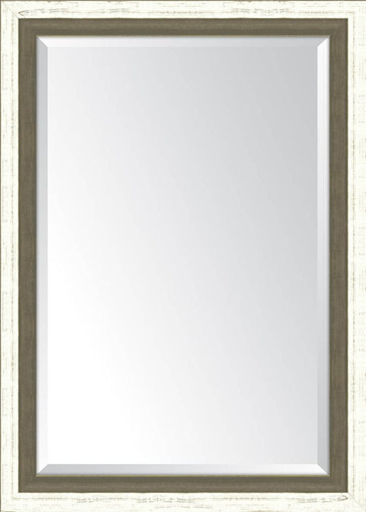 French White And Farmhouse Brown Mirror