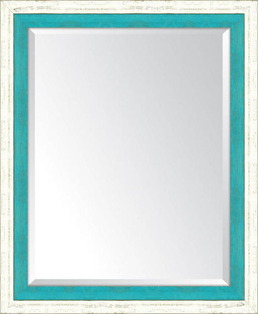 French White And Turquoise Mirror