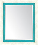 French White Large And Turquoise Mirror