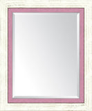 French White Large and Pink 22x28 Mirror