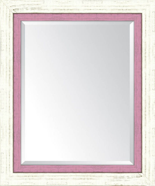 French White Large and Pink 22x28 Mirror