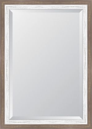 Farmhouse Brown And French White Mirror