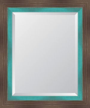 Farmhouse Brown Large And Turquoise Mirror
