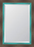 Farmhouse Brown Large And Turquoise Mirror