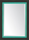 Slate Black Large And Turquoise Mirror