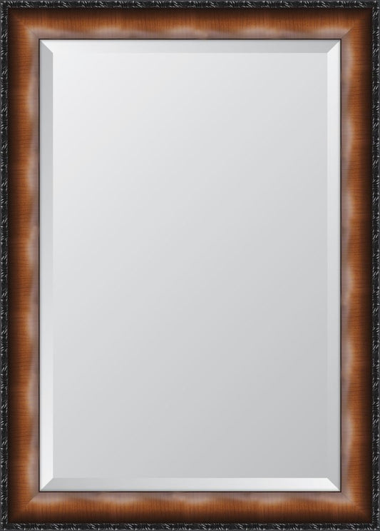 3 1/8" Faux Walnut Veneer With Black Compo Edge Resin Frame Mirror