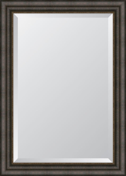 3 3/8" Textured Brown With Silver Lip Resin Frame Mirror