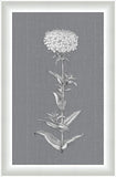 White Flora on Gray Linen I