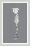 White Flora on Gray Linen V