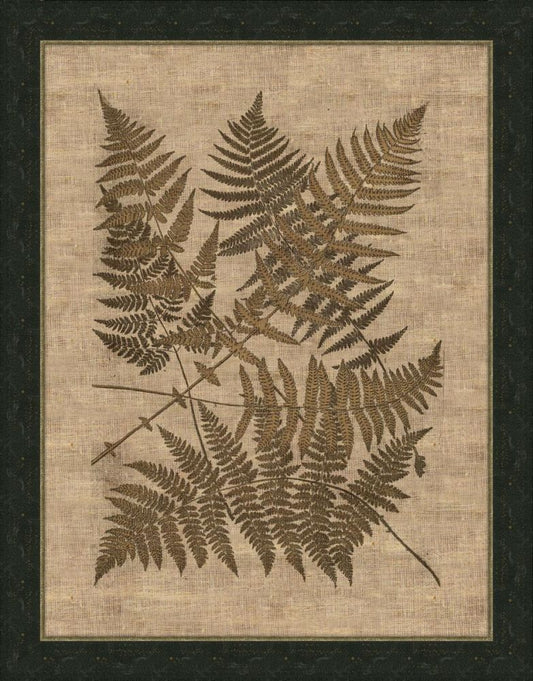 Polypodies Ferns on Antique Linen