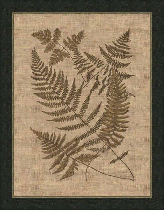 Polypodies Ferns on Antique Linen