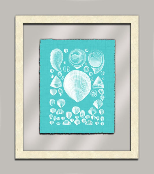Aqua Shells in Glass IV